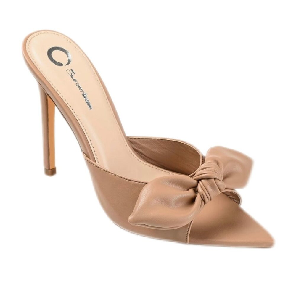 JOURNEE COLLECTION ZELAH Women's Bow Heel Dress Sandals Mocha Size 8.5